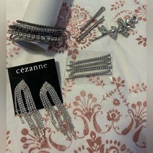 CEZANNE Wedding Jewelry Bracelet Earrings Hair Pieces Worn Once